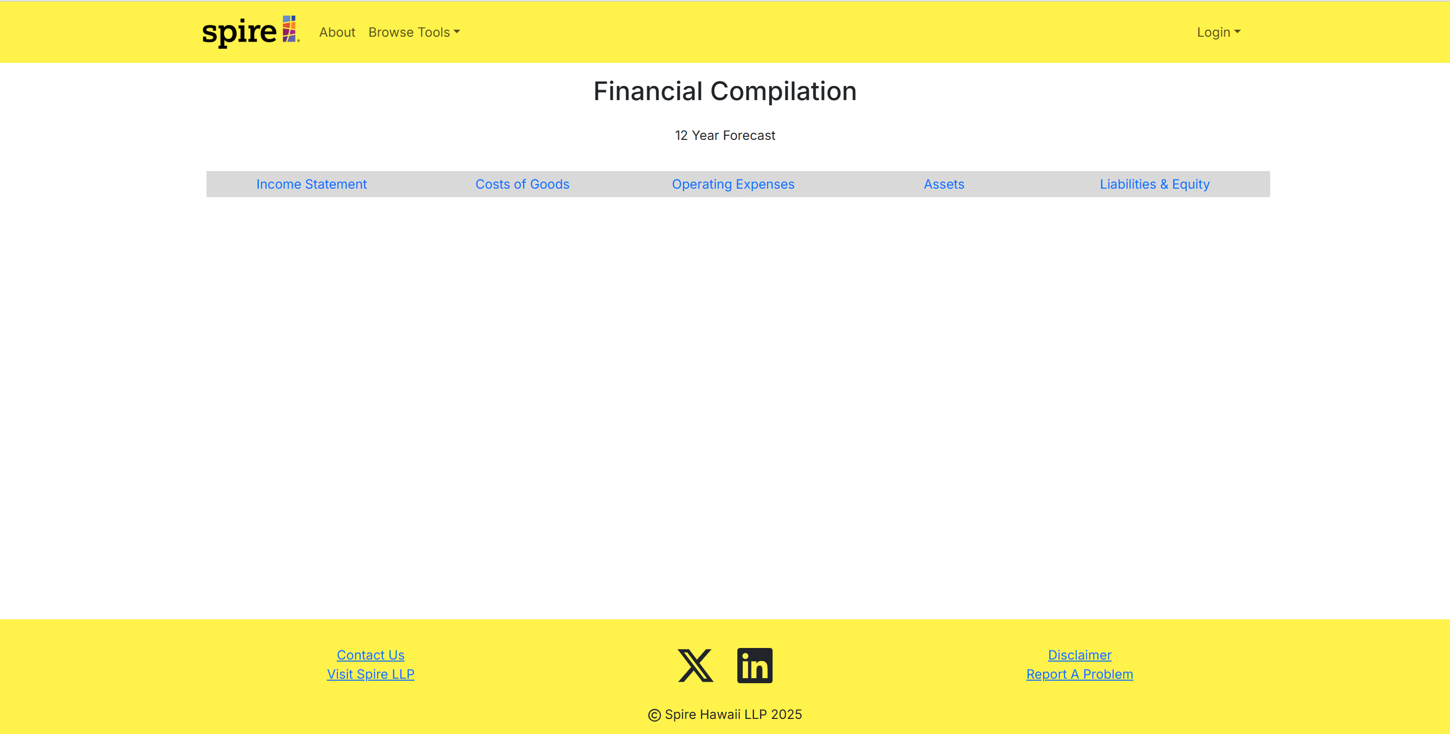 Financial Compilation Page