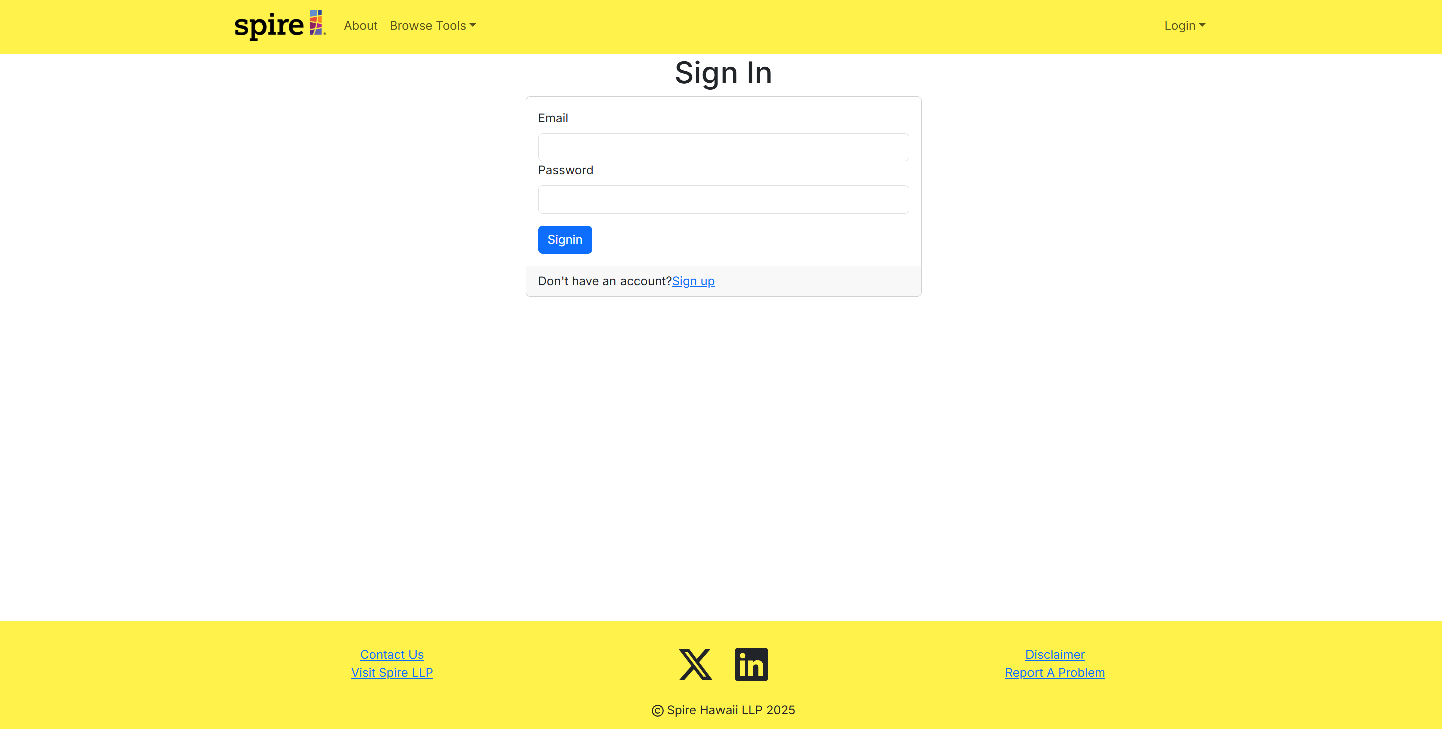 Sign In Page