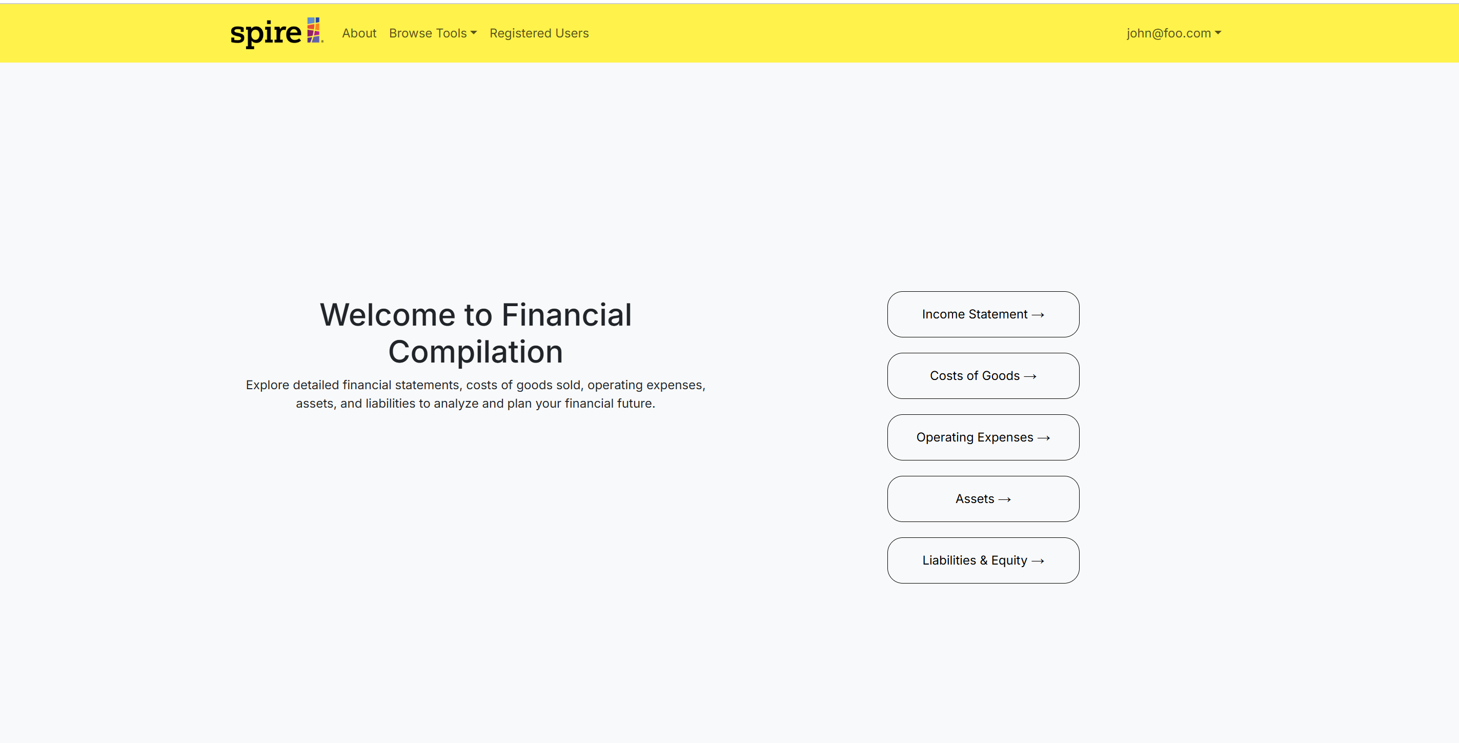 Financial Compilation Page