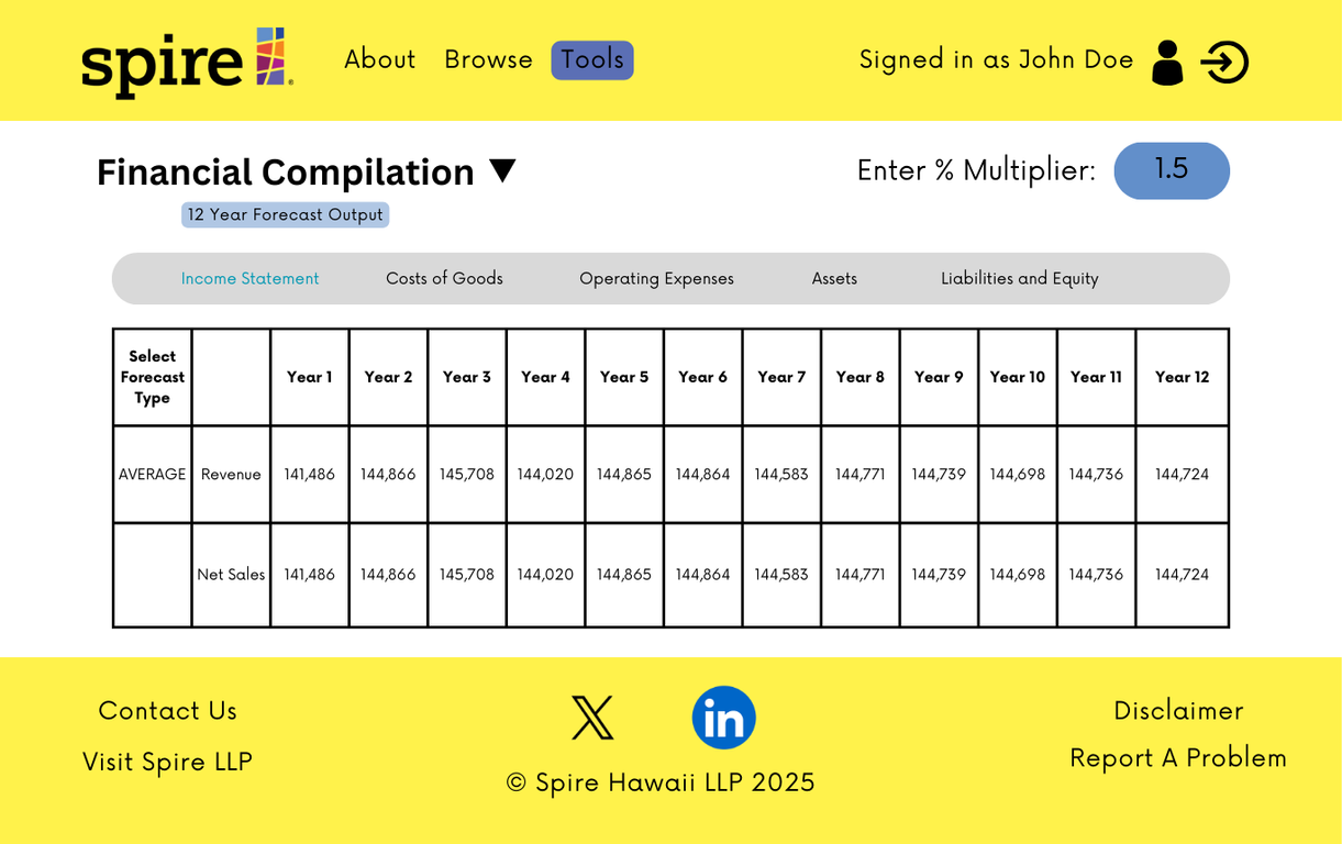 Financial Compilation Income Statement Page